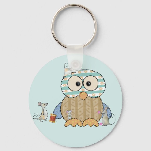 Mäuse nähen Eule Keychain (Front)