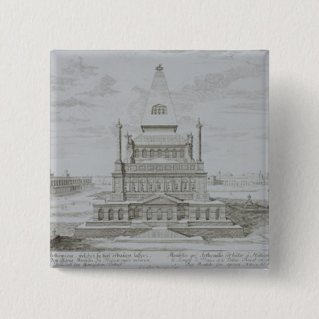 Mausoleum of Halicarnassus, Bodrum, Turkey, from ' 2 Inch Square Button (Front)