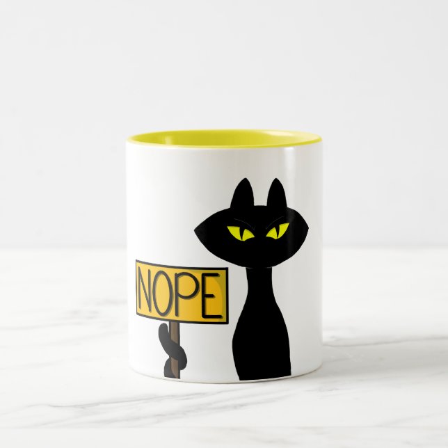 Mauvais Boogie -Le Chat- "NON" mugs drôles (Centre)