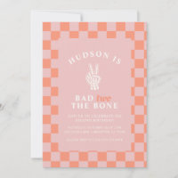 Mauvais Deux Invitations Bone Pink Second Birthday