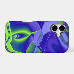 Mauvais Œil, Abstrait 3D en vert bleu violet