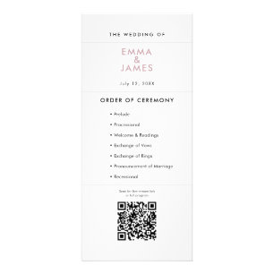 Mauve Ampersand Wedding Program QR Code