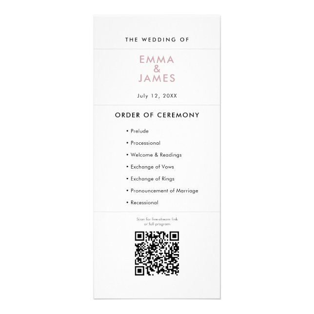 Mauve Ampersand Wedding | Program | QR Code (Front)