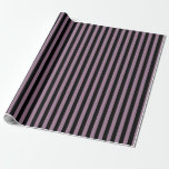 Mauve and Black Vintage Striped Pattern Wrapping Paper<br><div class="desc">Dusky purple and black paris themed vintage stripes pattern wrapping paper.</div>