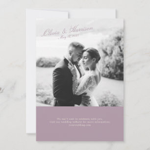 mauve and cream wedding invitation