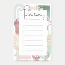 Mauve And Green Abstract Shapes To-Do List Post-it