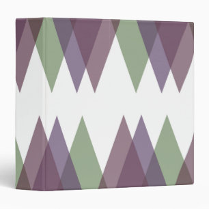 Mauve and green triangles binder