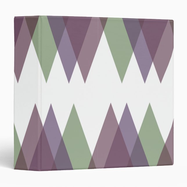 Mauve and green triangles binder (Front/Spine)