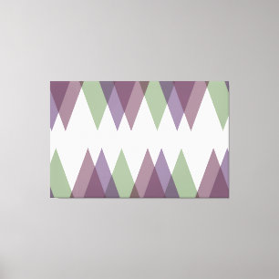 Mauve and green triangles canvas print