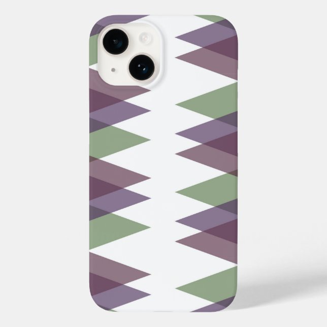 Mauve and green triangles Case-Mate iPhone case (Back)