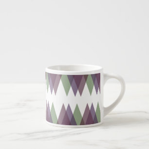 Mauve and green triangles espresso cup