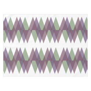 Mauve and green triangles tablecloth
