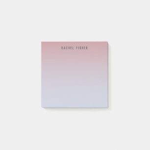 Mauve and Light Blue Sunset Ombre Personalized Post-it Notes