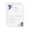 Mauve and Navy Blue Floral Wedding RSVP