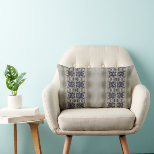 Mauve And Purple Patterned Lumbar Pillow