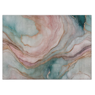 Mauve and Teal Agate Layers Cutting Board