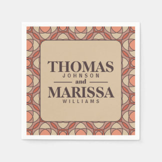Mauve and Terracotta Art Deco Wedding Paper Napkin
