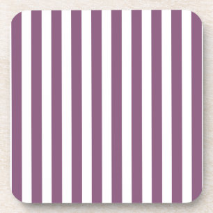 Mauve and white candy stripes coaster