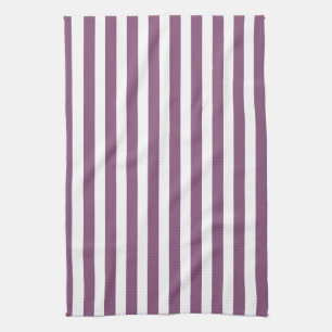 Mauve and white candy stripes kitchen towel