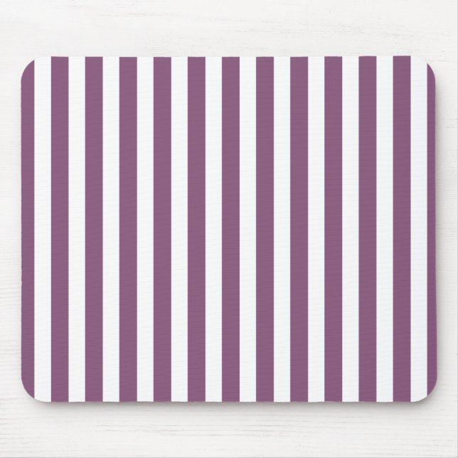 Mauve and white candy stripes mouse pad (Front)