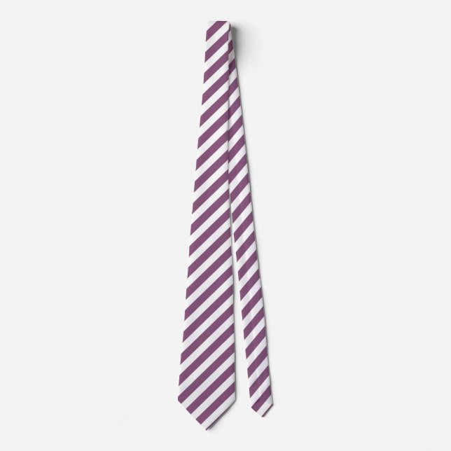 Mauve and white candy stripes tie (Front)
