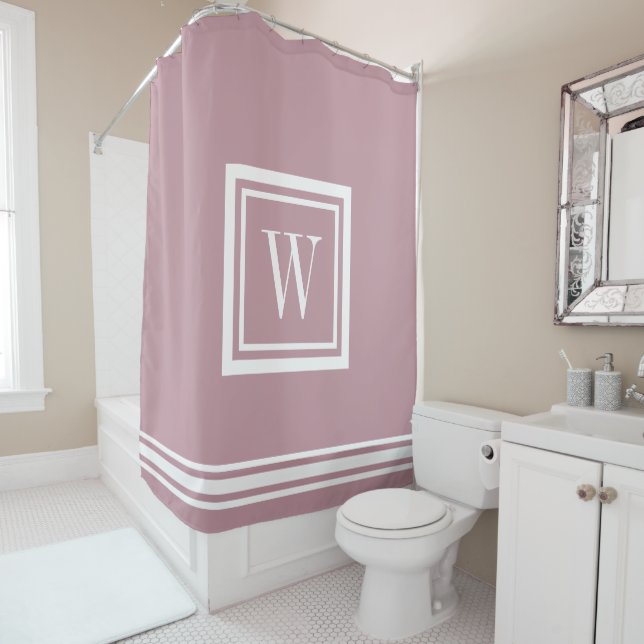 Mauve and White Classic Square Monogram (In Situ)