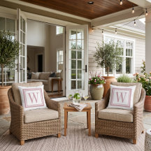 Mauve and White Classic Square Monogram