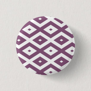 Mauve and white diamond pattern 1 inch round button