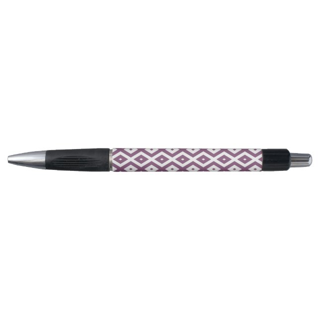 Mauve and white diamond pattern pen (Front)