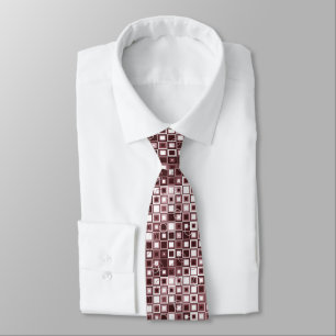 Mauve and Wine Chequered Pattern Design Tie