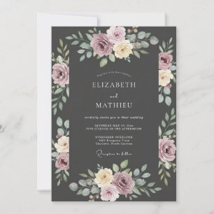 Mauve Blossom Wedding Invitation