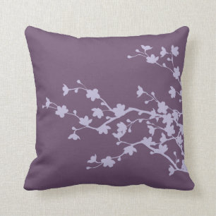 Mauve Blossoms 2 Throw Pillow