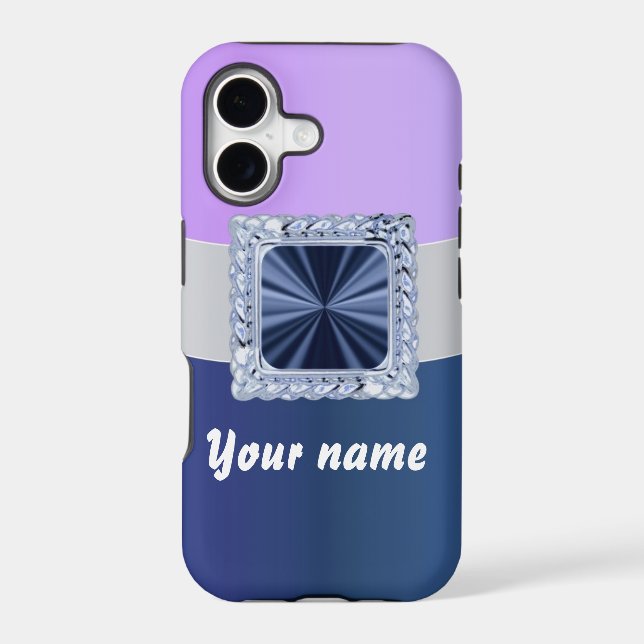 Mauve & blue customizable text (Back)