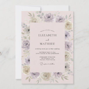 Mauve Blush Painted Wedding Invitation