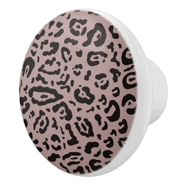Mauve Blush Pink Cheetah Leopard Animal Print Ceramic Knob (Right)