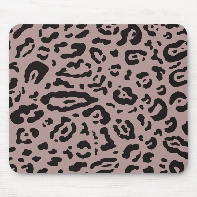 Mauve Blush Pink Cheetah Leopard Animal Print Mouse Pad (Front)