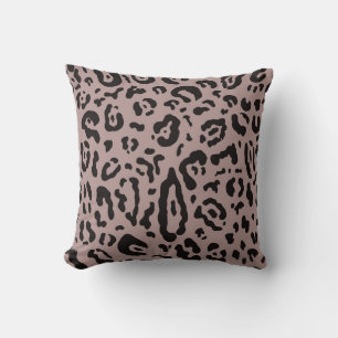 Mauve Blush Pink Cheetah Leopard Animal Print Throw Pillow