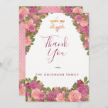 Mauve | Blush Pink Watercolor Floral Bat Mitzvah Thank You Card<br><div class="desc">Elegantly modern Bat Mitzvah "Thank You" design featuring varying shaded florals from blush pink to mauve watercolor coloured botanicals on a white background. This floral design by Holiday Hearts Designs (rights reserved) is ready for you to personalize with your sweet girl's Bat Mitzvah thank you message. On back is a...</div>