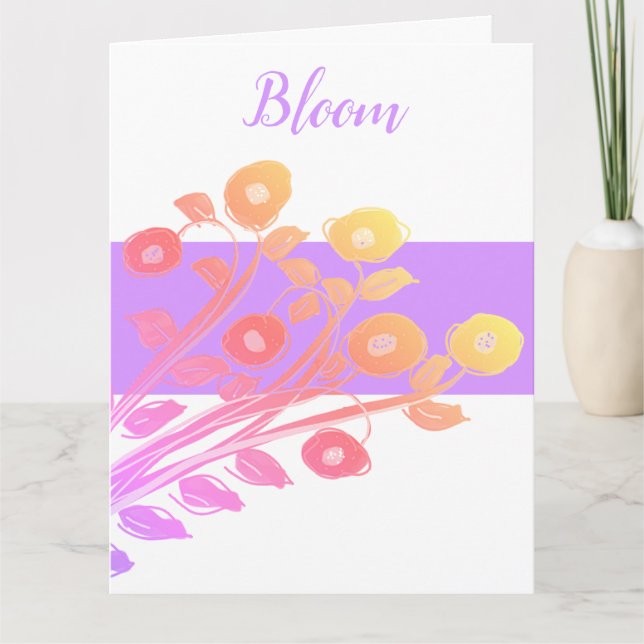 Mauve Bonne Carte Papier Anniversaire Girl (Devant)