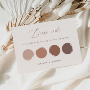 Mauve, Brunt Orane & Bronze Rose Dress Code Card