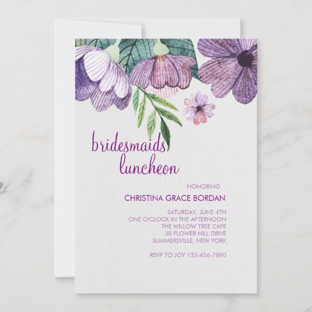 Mauve Buttercups Invitation (Front)