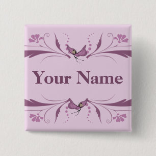 Mauve Button with Butterfairies