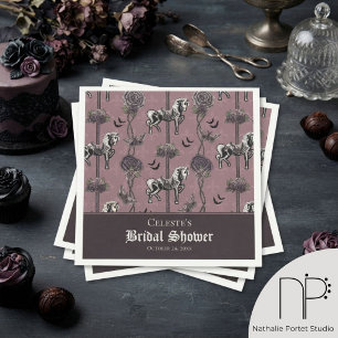 Mauve Carousel Skeleton Horse Pattern Napkin