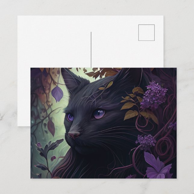 Mauve Cat Postcards (Front/Back)
