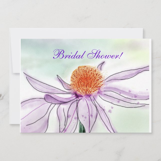 Mauve Cornflower Bridal Shower Invitation (Front)