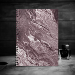 Mauve Crystal Agate Dusty Rose Pink Marble Stone Notebook
