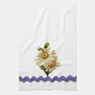 Mauve Daisy Kitchen Towel