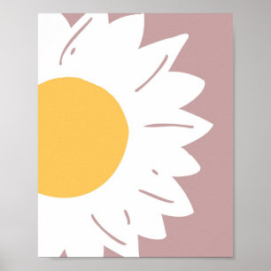 Mauve Daisy – Minimalist Floral Wall Art