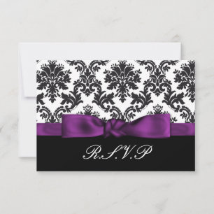 mauve damassé rsvp standard 3,5 x 5