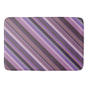 Mauve diagonal stripes bath mat